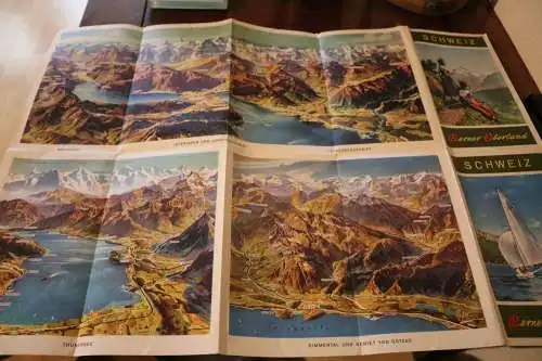 tolle alte Panoramakarte - Schweiz - Berner Oberland  60-70er Jahre 