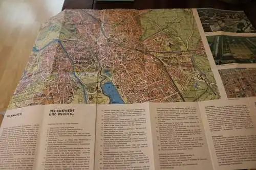 altes Infoblatt - Hannover mit Stadtkarte - 60-70er Jahre ?