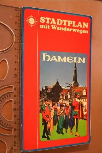 toller alter Stadtplan mit Wanderwegen - Hameln 80er Jahre ??