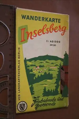 alte Wanderkarte - Inselberg mit Freidrichsroda und Brotterode - 50-60er Jahre