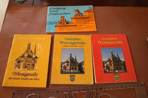 sechs Stadtpläne und Infohefte- Wernigerode  70-90er Jahre