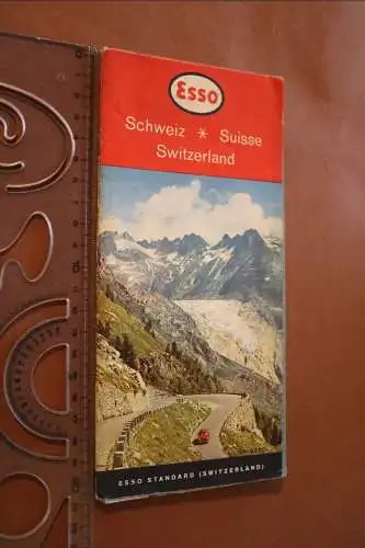 alte Esso Landkarte - Schweiz  70er Jahre ??