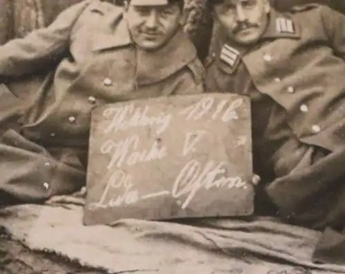 altes Gruppenfoto Soldaten vers. Einheiten - Pickelhauben - 1916 Wache