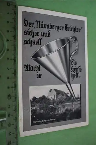 tolle alte Karte -  Der Nürnberger Trichter  - 50er Jahre 