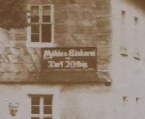 tolles altes Foto Gebäude Mühle & Bäckerei Karl Helbig 1900-1920 ?? Ort ?