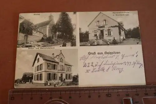 Tolle alte Karte - Gruß aus Geispitzen - Elsass ??  1916