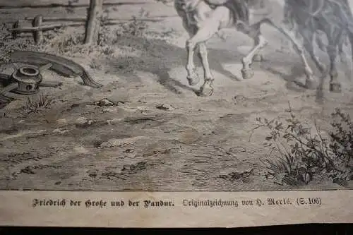 alter Ausschnitt - Szene  Friedrich der Große und der Pandur 
