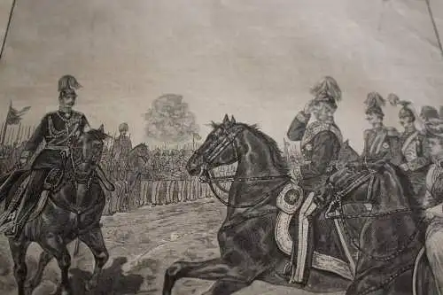 alter Ausschnitt - Szene  Kaiser Franz Joseph und Kaiser Wilhelm in Berlin 