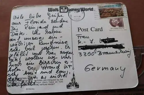 tolle alte Karte Disney World Mickey Mouse - 1991
