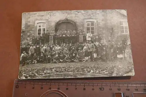 altes Foto - Jagdgesellschaft, Jäger, mit Kriegsgefangenen und Kindern - Erfurt 