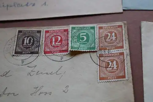 vier alte Briefumschläge allierte Zone Briefmarken  Stempel Werdohl 1946