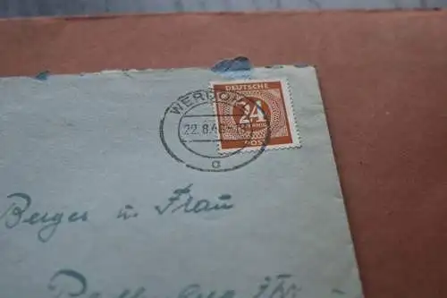 vier alte Briefumschläge allierte Zone Briefmarken  Stempel Werdohl 1946