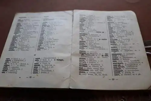 stark genutztes Deutsch Französisch Handbuch von Hirvyl 1940 