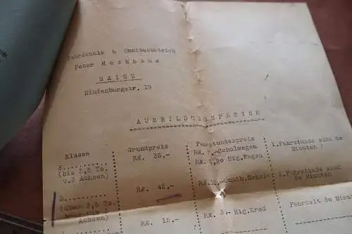 tolle alte Belege des Omnibusbetrieb und Fahrschule Hochhaus , Mainz 1942