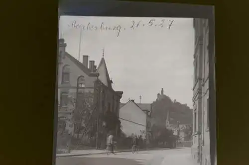 tolles altes Negativ - Strasse in Marksburg - 1927