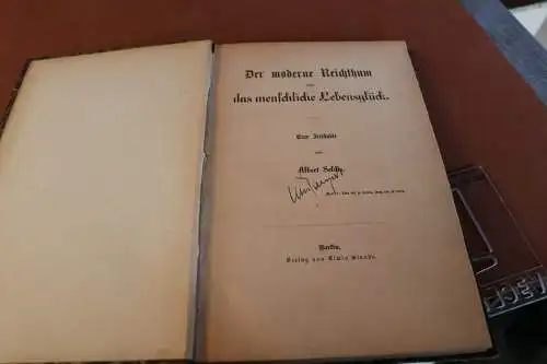 tolles altes Buch Der moderne Reichthum und das menschliche Lebensglück: eine Ze