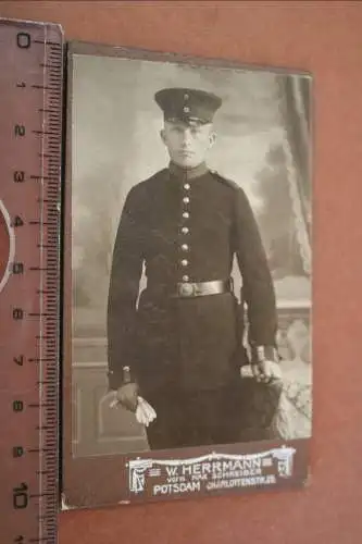 tolles altes CDV-Foto - Portrait Soldat - Potsdam