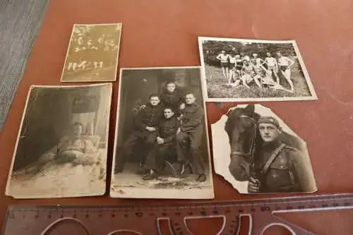 fünf tolle alte Fotos - Soldat mit unbek. Uniform und Privatfotos 