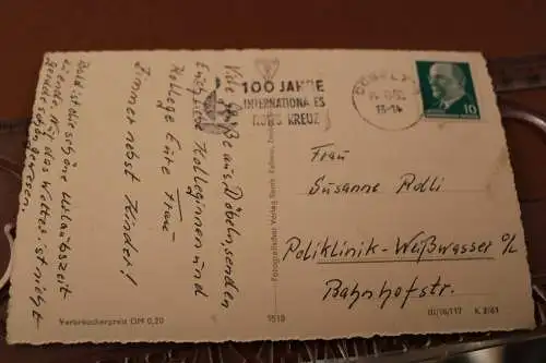 tolle alte Karte - Döbeln i. Sa.  Stadtbad - 1963