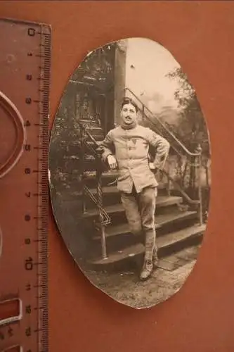 tolles altes Foto - Portrait eines französischen Soldaten mit Croix de guerre