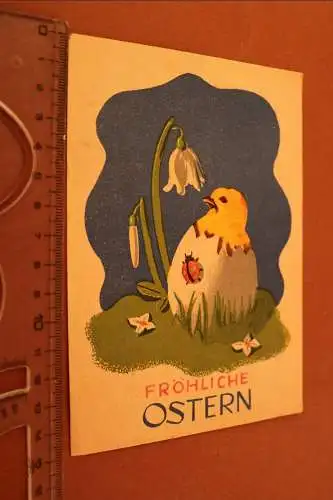 tolle alte Karte - Fröhliche Ostern  Küken im Ei - 1949