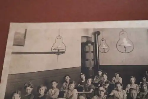 tolles altes Klassenfoto - Schulklasse - gemischte Schule  Klassenraum 1910-30 ?