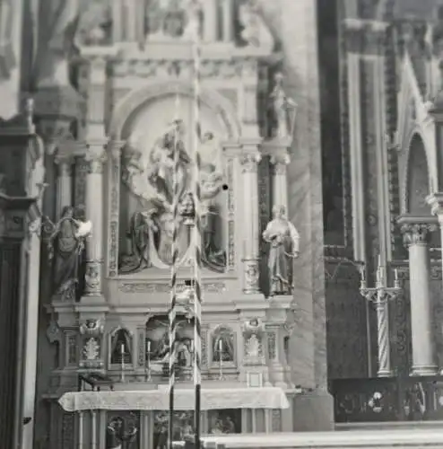 tolles altes Glasnegativ - Kirchenaltar - Deckenmalerei - Ort ??? 1910-20 ??