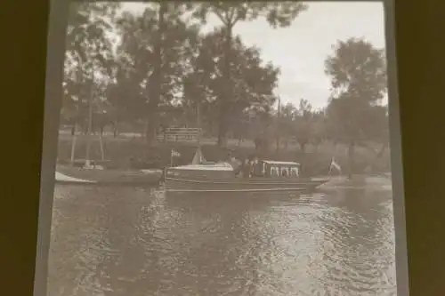 tolles altes Negativ - Motorboot - 30-40er Jahre - Wimpel H.v.R. ??
