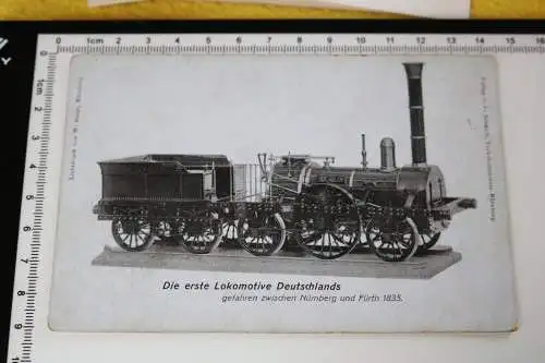 tolle alte Karte - Die erste Lokomotive Deutschlands - 1910-20 ???