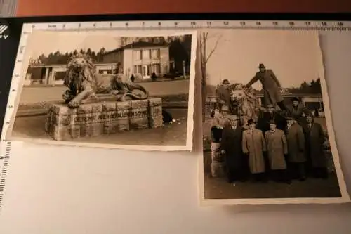 zwei alte Fotos - Löwendenkmal - Bad Lippspringe - Ehrenmal für die Soldaten 