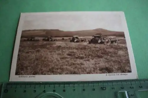 tolle alte Karte - französische Halbkettenfahrzeuge mit Artillerie- Frankreich 