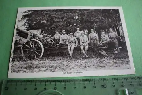 tolle alte Karte  franz. Soldaten mit 155mm Geschütz Court Schneider Frankreich 