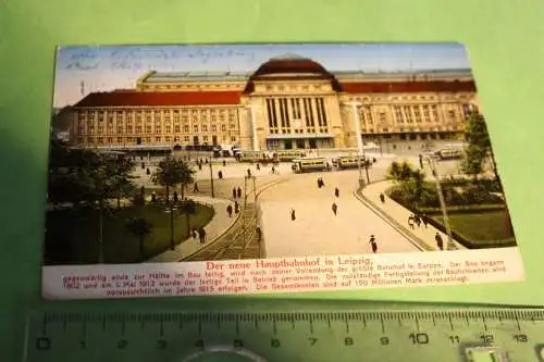 tolle alte Karte -   Hauptbahnhof Leipzig - 1910-20 ??  gelaufen 1960 