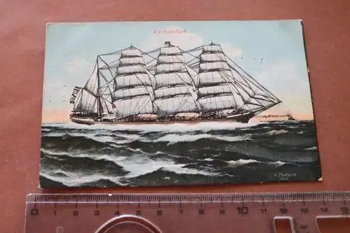 Tolle alte Karte-  Segelschiff Viermast-Bark  1912