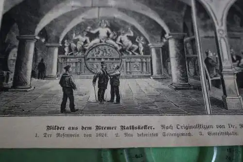 Alter Ausschnitt - Bilder aus dem Bremer Ratskeller ca. 1890