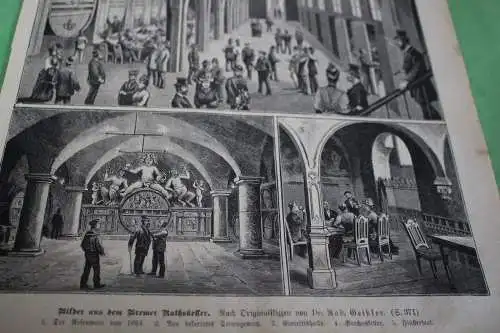 Alter Ausschnitt - Bilder aus dem Bremer Ratskeller ca. 1890