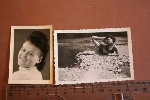 zwei tolle alte Fotos - hübsche Frau gelenkig 30-40er Jahre 