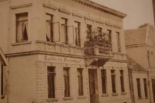 tolles altes Foto - Gebäude Buchdruckerei Allmers Varel - Expedition des Gemeinn