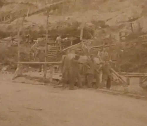 Tolles altes Foto - Soldaten bauen Erdbunker in Moronvilliers 1916