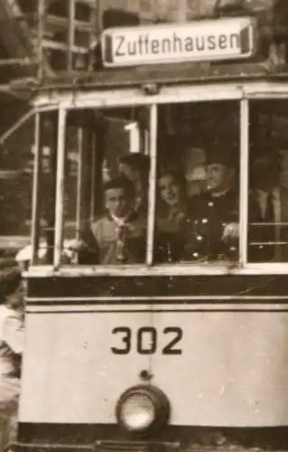 altes Foto -  Strassenbahn  Linie 302 Zuffenhausen - Repro !!!