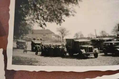 sechs tolle alte Fotos - Ausflug der Reichspost - LKW´s RP - 30er Jahre 