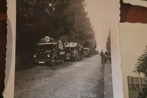 sechs tolle alte Fotos - Ausflug der Reichspost - LKW´s RP - 30er Jahre 