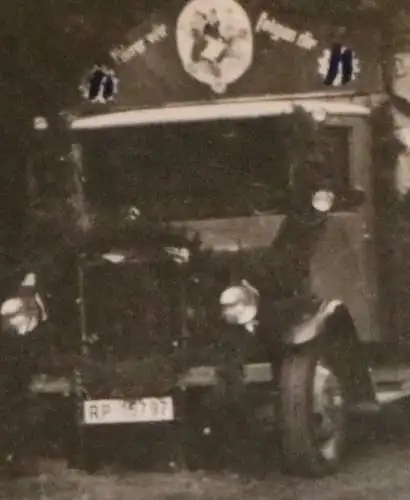 sechs tolle alte Fotos - Ausflug der Reichspost - LKW´s RP - 30er Jahre 