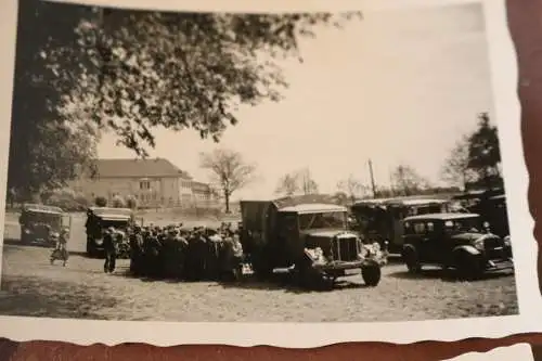 sechs tolle alte Fotos - Ausflug der Reichspost - LKW´s RP - 30er Jahre 