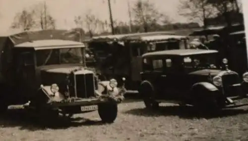sechs tolle alte Fotos - Ausflug der Reichspost - LKW´s RP - 30er Jahre 
