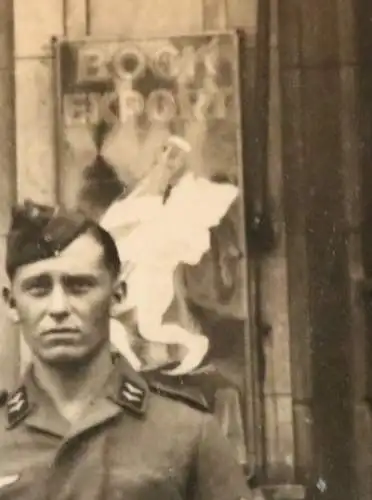 tolles altes Foto Soldat Luftwaffe - Gastwirtschaft Bock Export in Löwen, Belgie