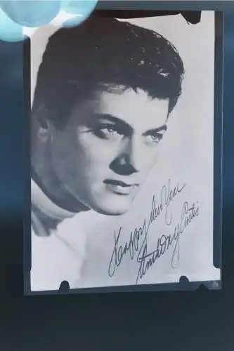 tolles altes Negativ - abfotografierte Autogrammkarte Tony Curtis signiert