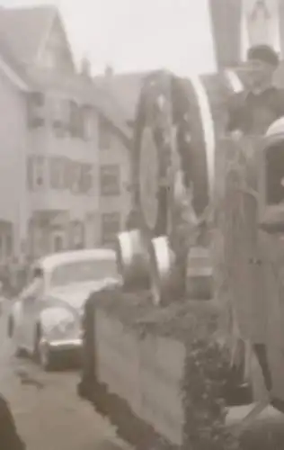 altes Negativ - Festumzug - 50er Jahre Mercedes LKW - Heilige Drei Könige 