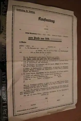 toller alter unbenutzer Kaufvertrag für Rindvieh - 30er Jahre 