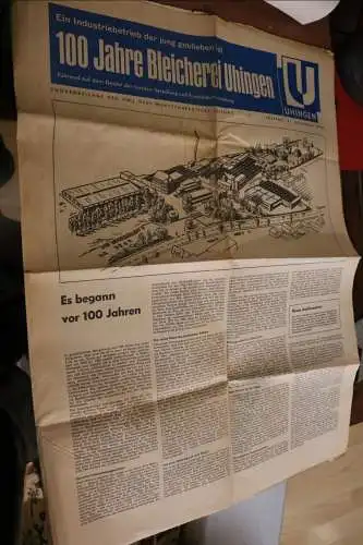 Alte Sonderzeitung - 100 Jahre Bleicherei Uhingen - 1969